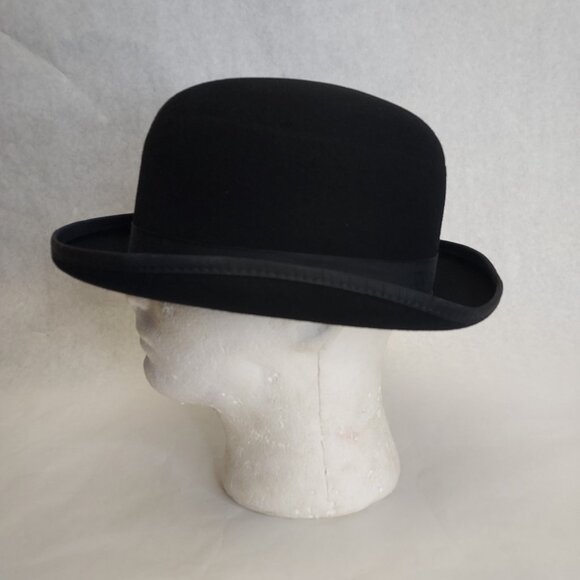 Bailey of Hollywood Derby Hat Sz Large 100% Wool Black Made in USA Vintage Lined - Picture 8 of 16